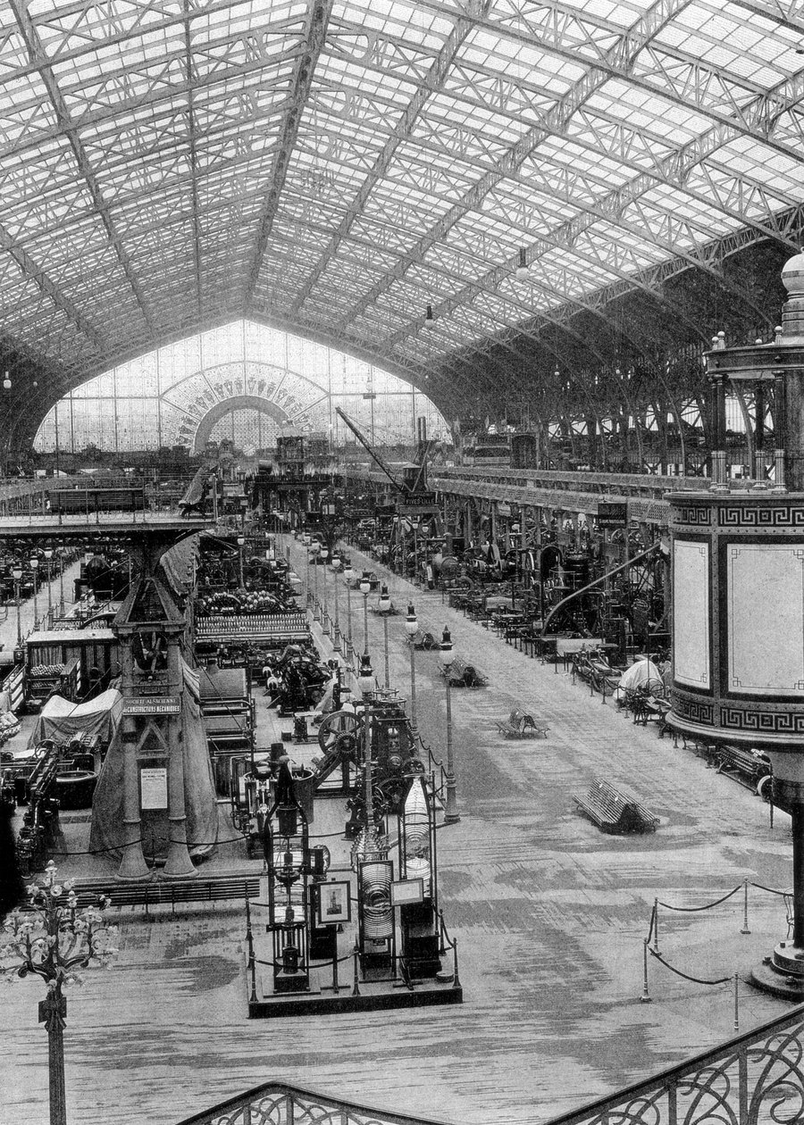 De galerij van machines, Wereldtentoonstelling, Parijs, 1889 door Unbekannt