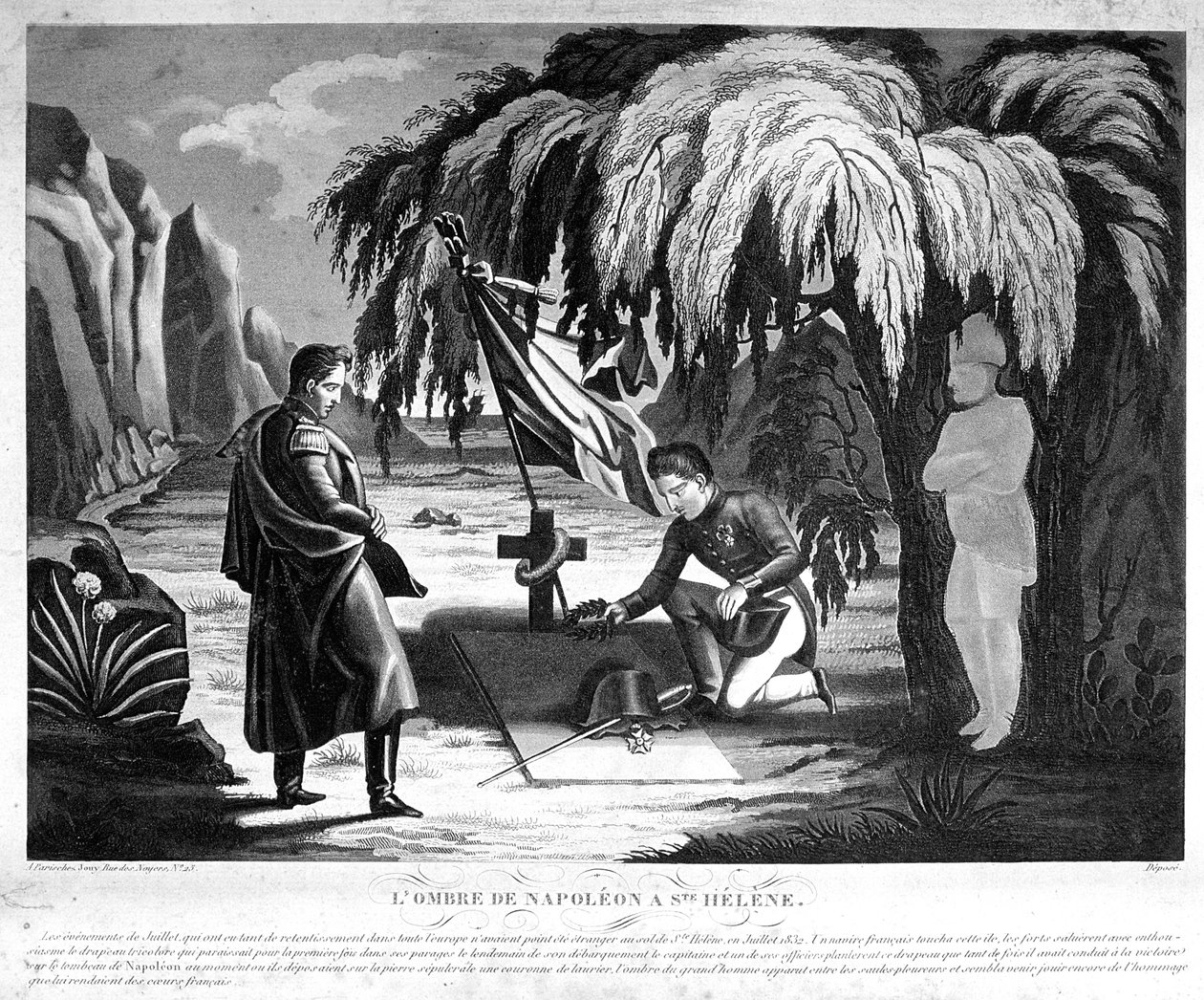 De geest van Napoleon op Sint-Helena door Unbekannt