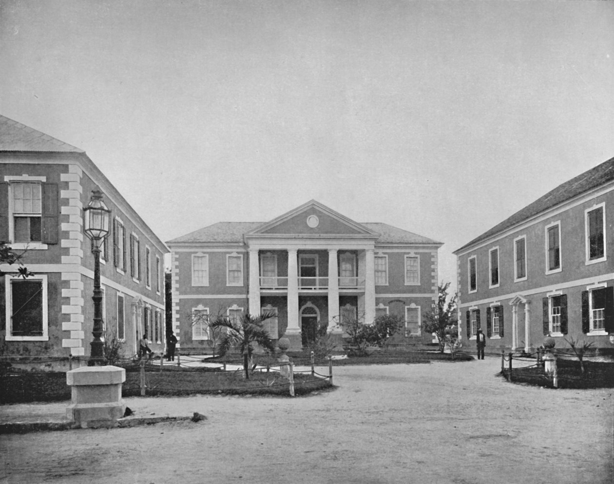 De regeringsgebouwen in Nassau, 19e eeuw door Unbekannt