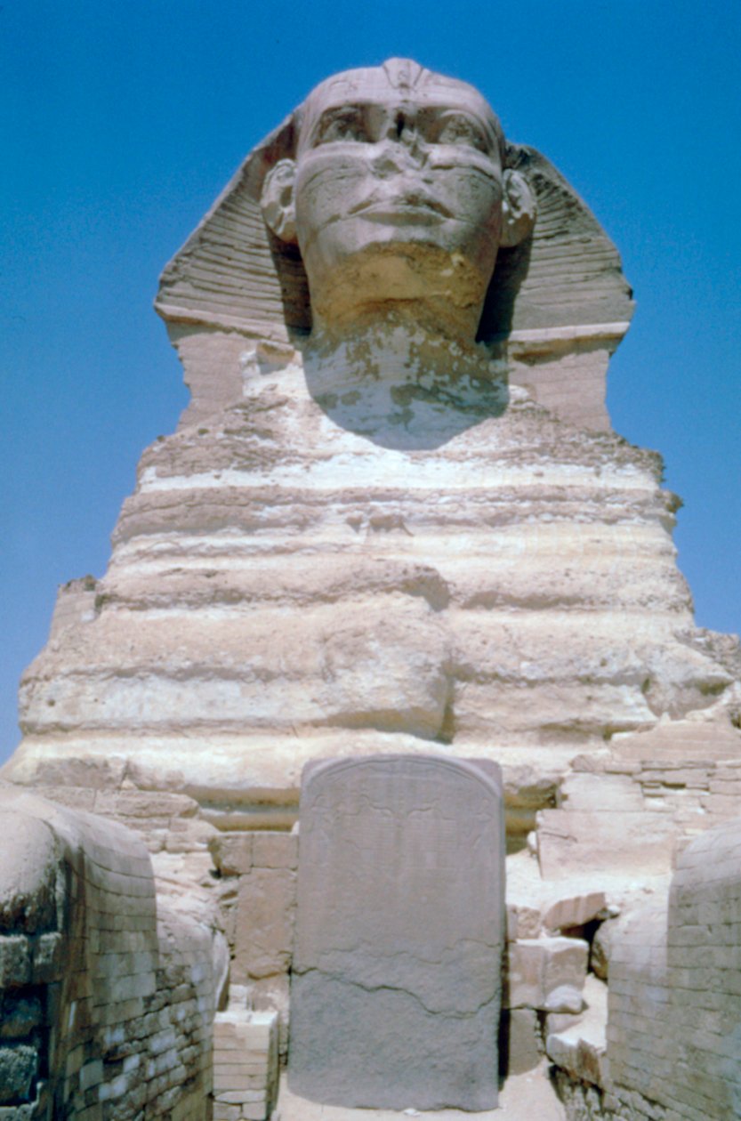 De Grote Sfinx van Gizeh, Gizeh-plateau, Egypte door Unbekannt