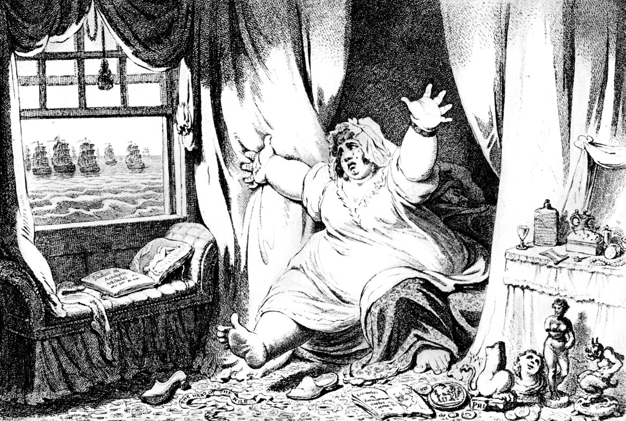Het vijandige uitzicht van Lady Hamilton, 19e eeuw door Unbekannt