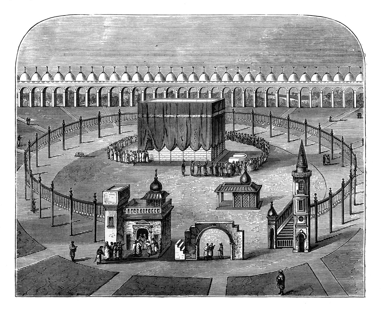 De Kaaba, Mekka, Saoedi-Arabië, ca. 1890 door Unbekannt
