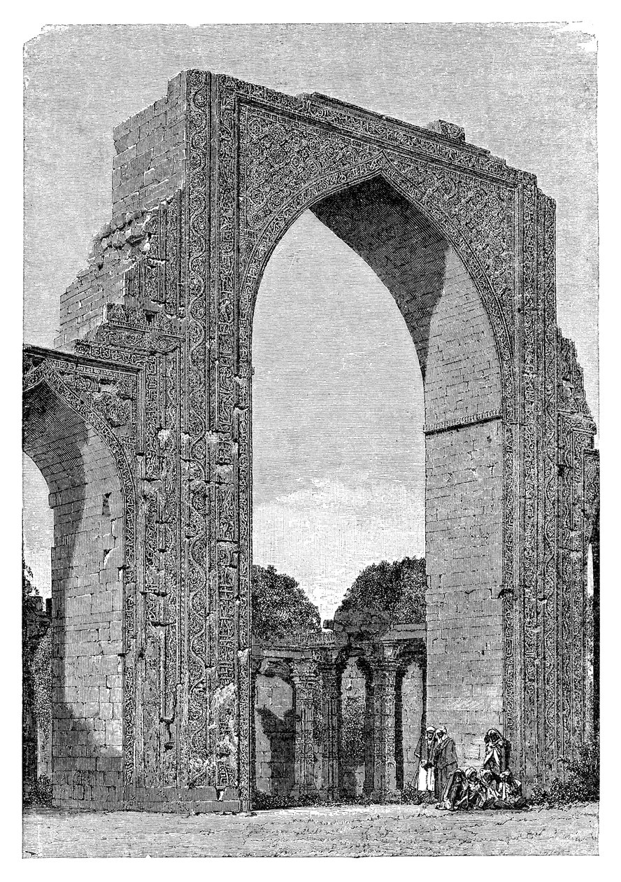 De Kutal-moskee, Delhi-district, India, 1895 door Unbekannt