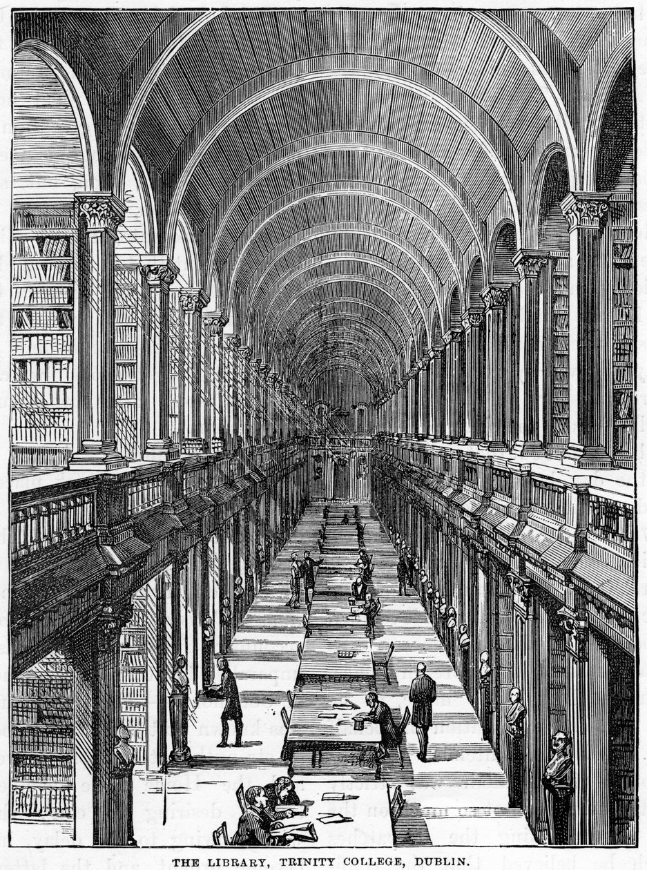 De Bibliotheek, Trinity College, Dublin, 19e eeuw door Unbekannt