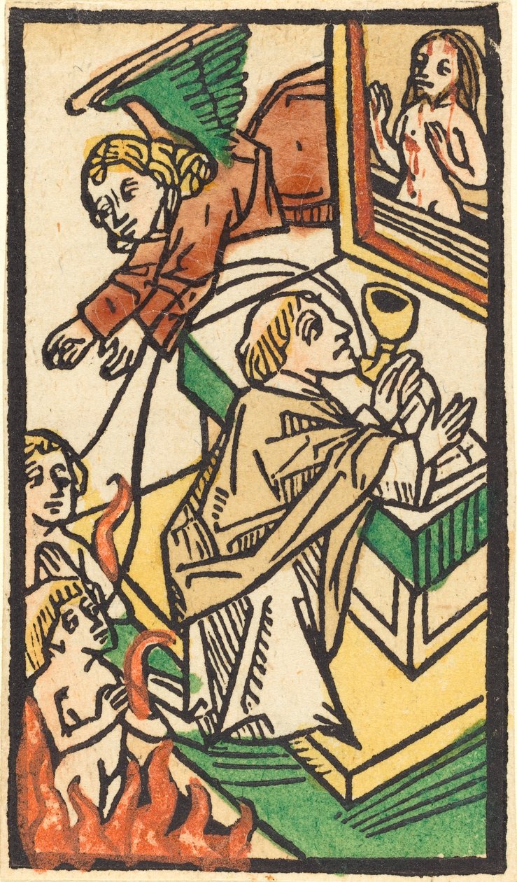 De Mis van Sint Gregorius, 1470-1480 door Unbekannt