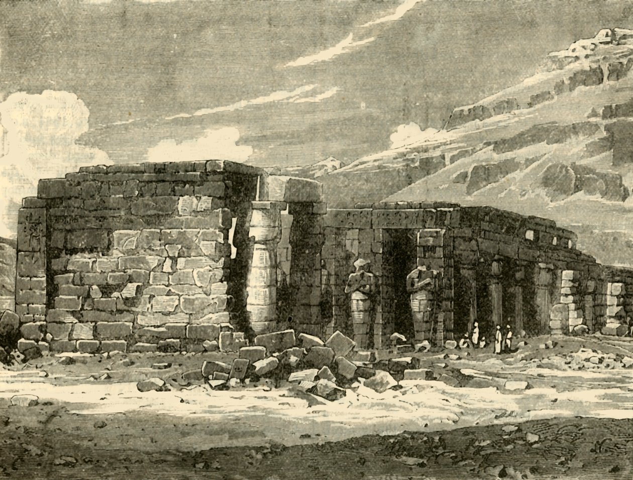 Het Memnonium in Thebe, 1890 door Unbekannt