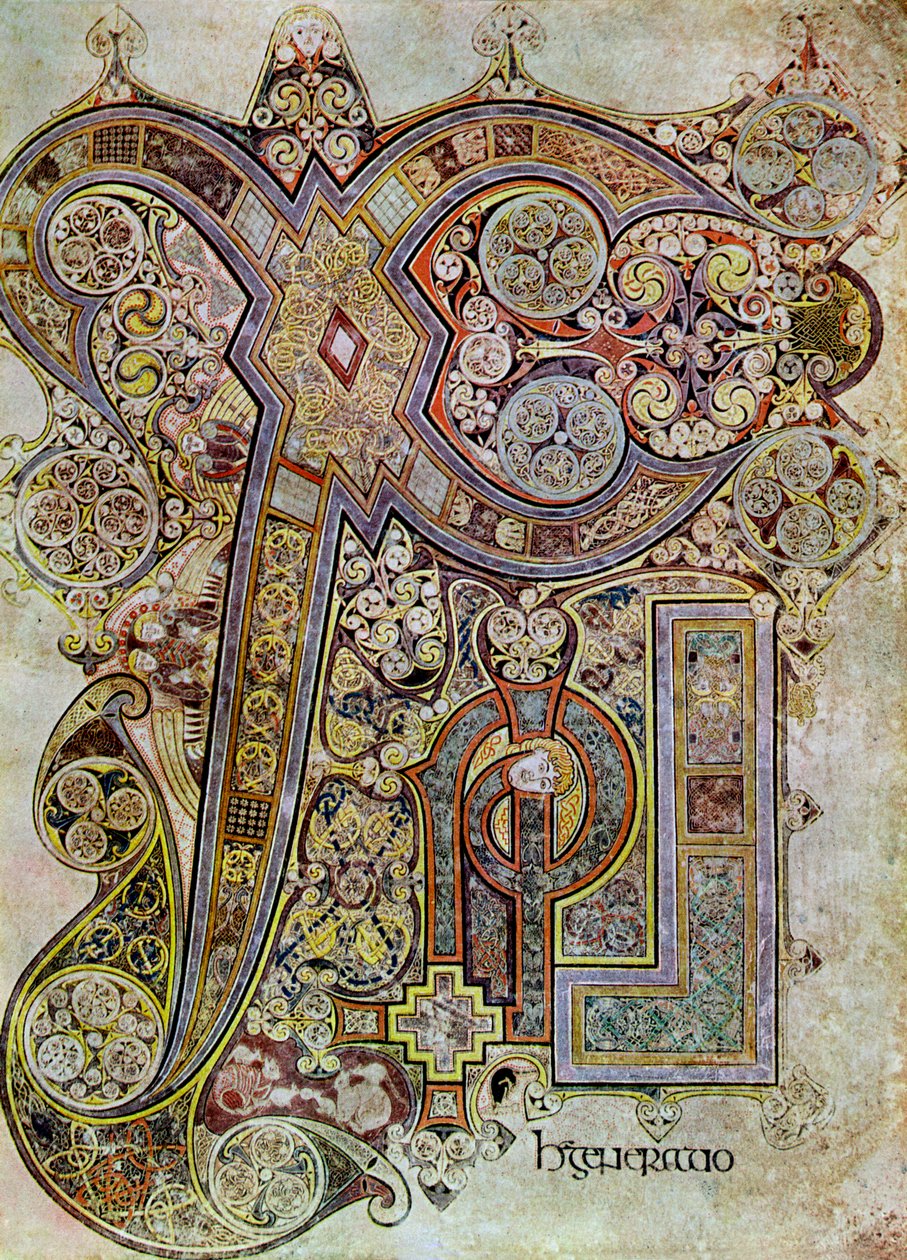De monogrampagina, 800 AD, 20e eeuw door Unbekannt