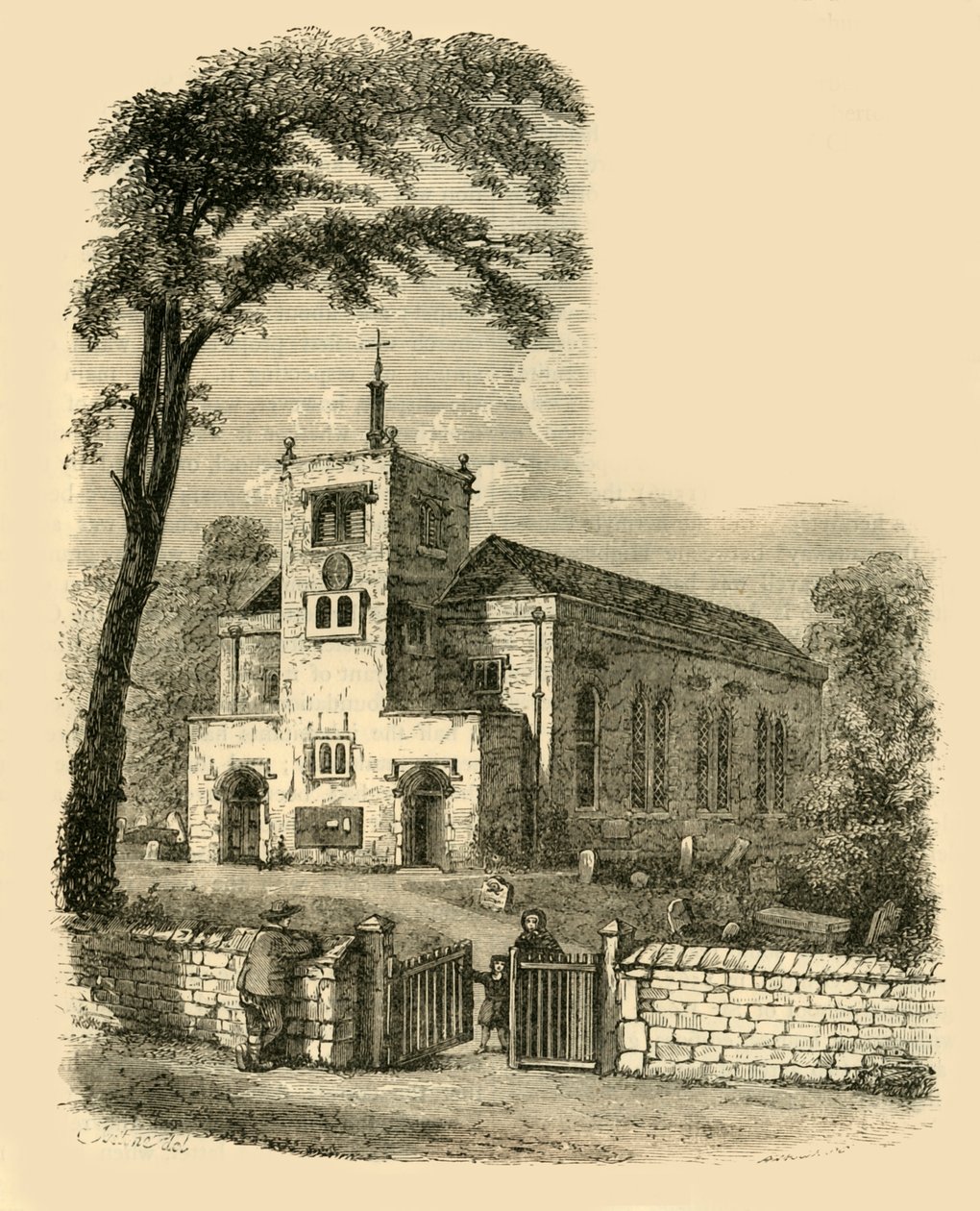 De oude kapel, Highgate, 1830, c1876 door Unbekannt