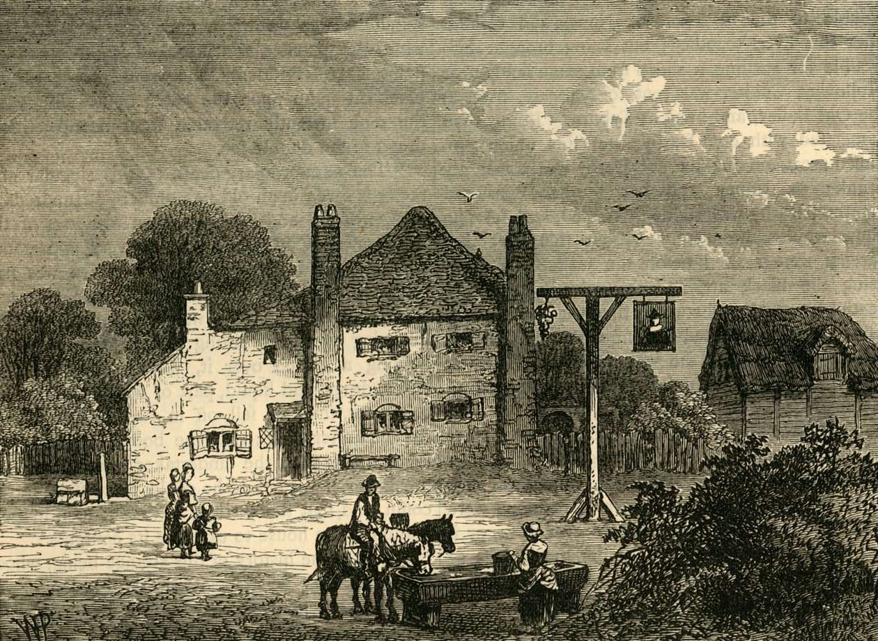 De oude moeder Red Cap, in 1746, c1876 door Unbekannt