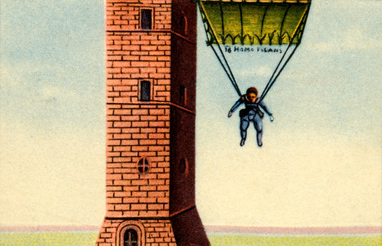 De parachute van Fauste Veranzio door Unbekannt