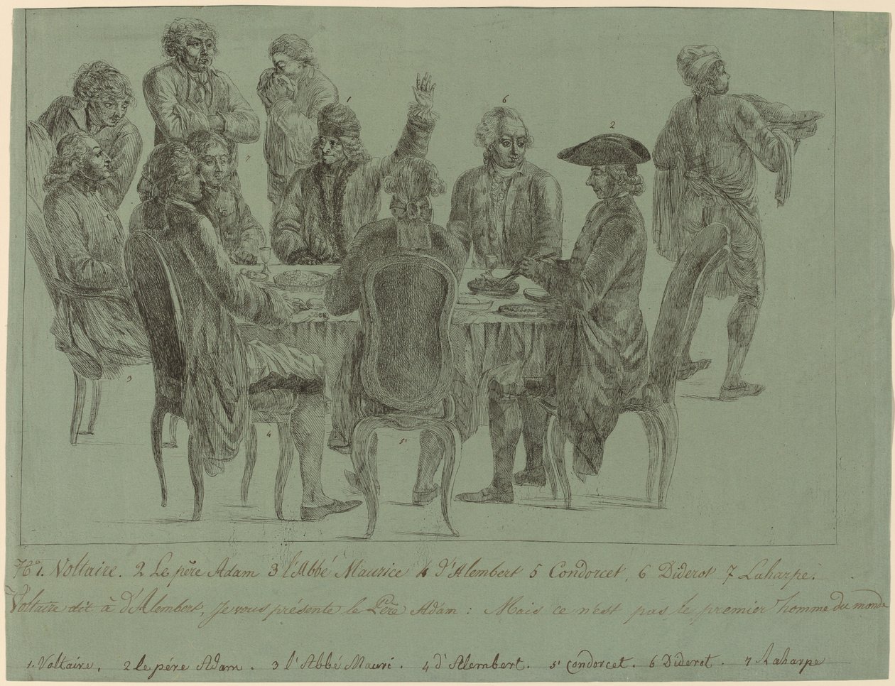 De maaltijd van de filosofen, na 1772 door Unbekannt