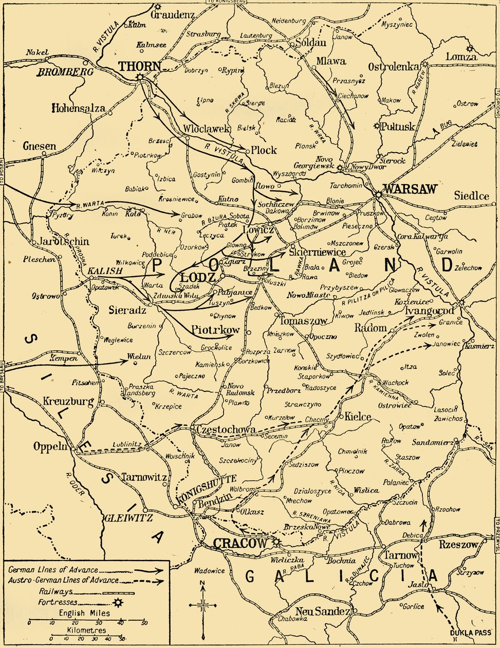 De Poolse Campagne, 1914, c1920 door Unbekannt