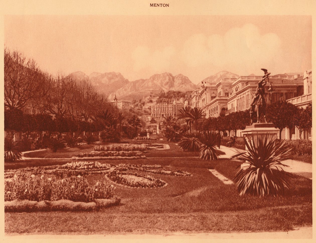 De openbare tuin, Menton, 1930 door Unbekannt