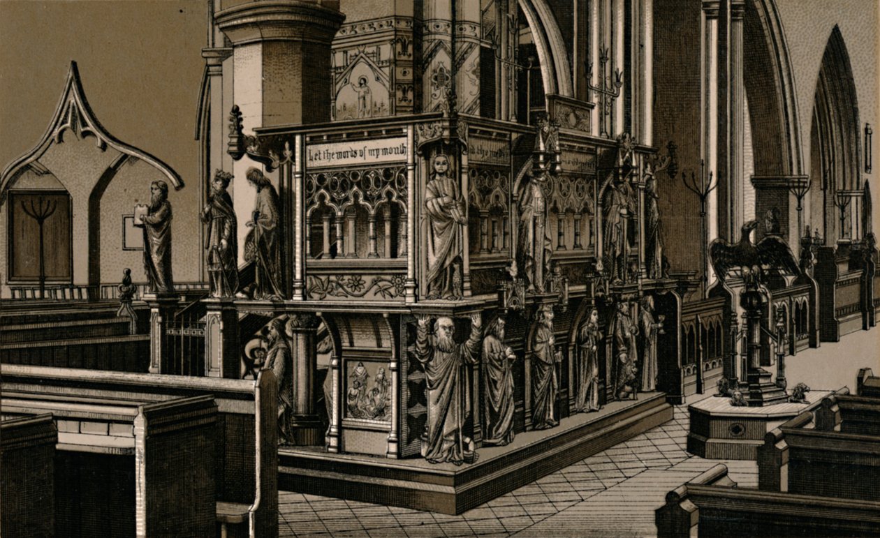 De preekstoel, Sint-Niklaaskerk door Unbekannt
