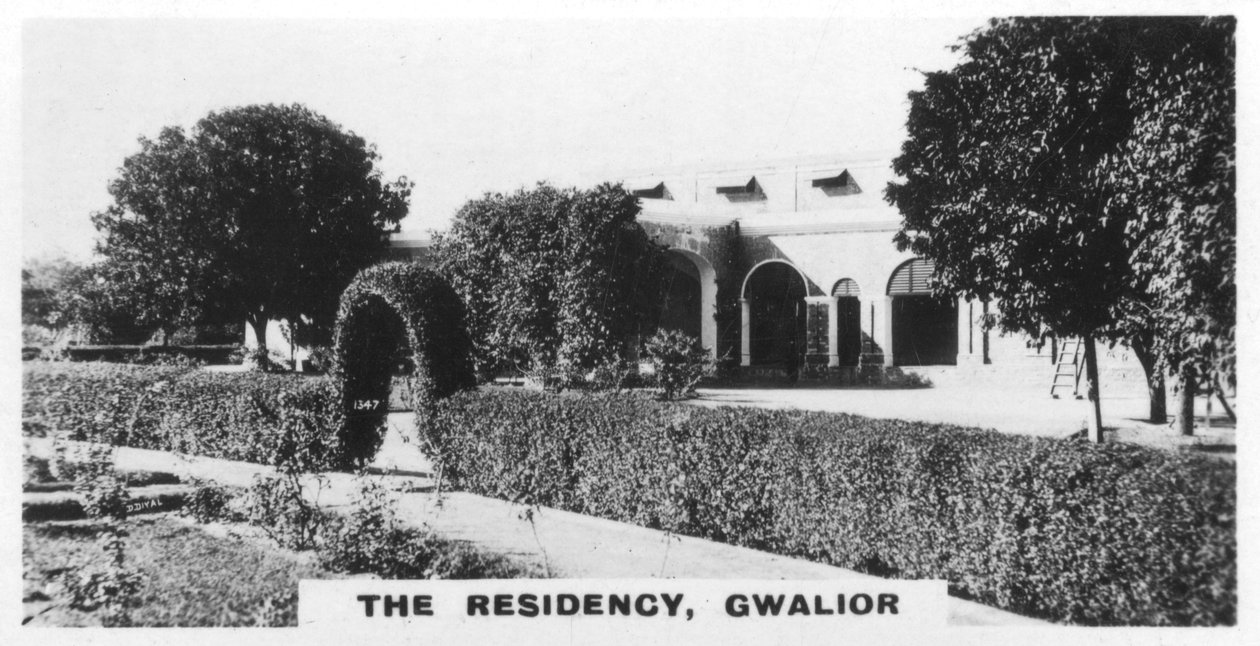 De Residentie, Gwalior, Madhya Pradesh, India, ca. 1925 door Unbekannt