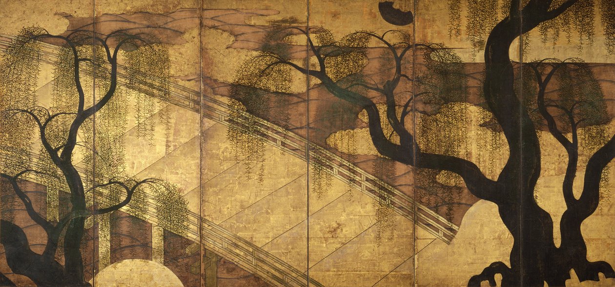 De Rivierbrug bij Uji, 1568-1615 door Unbekannt