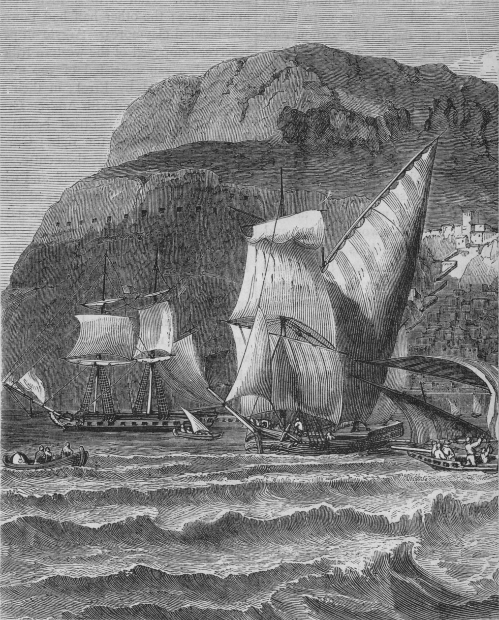 De Rots van Gibraltar, ca. 1880 door Unbekannt