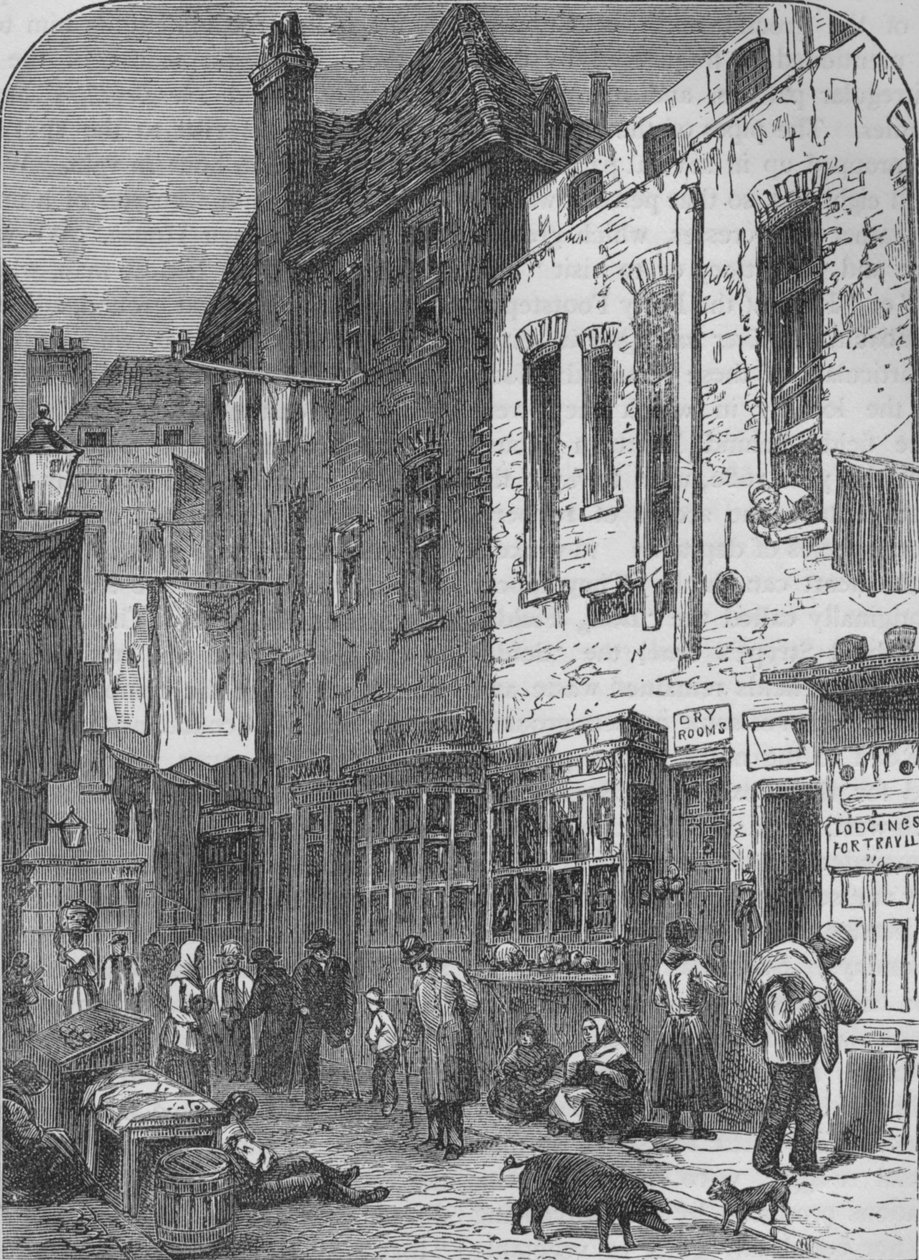 De Rookery van St Giles, Londen, 1850 door Unbekannt