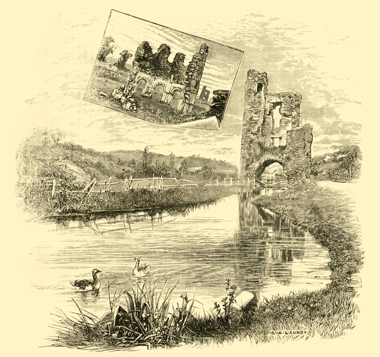 De Ruïnes van Mellifont Abbey, 1898 door Unbekannt