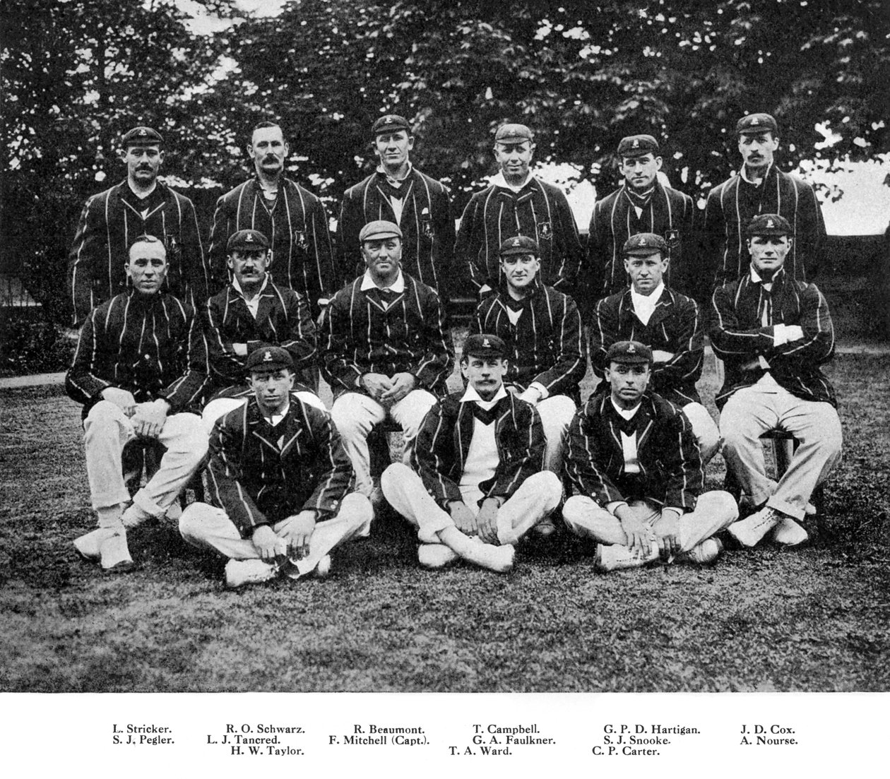 Het Zuid-Afrikaanse cricketteam van 1912 door Unbekannt