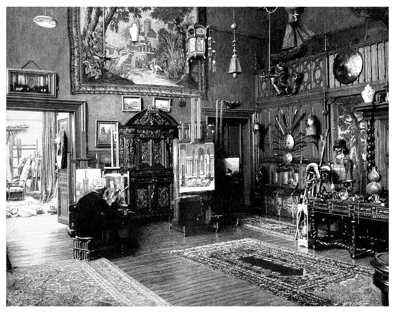 De Studie van Monsieur JL Gerome, 1901 door Unbekannt