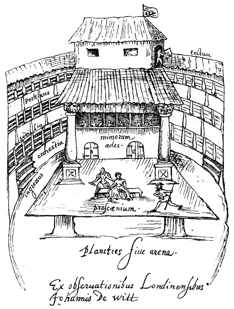 Het Zwanentheater, Londen, 1596, 1893 door Unbekannt