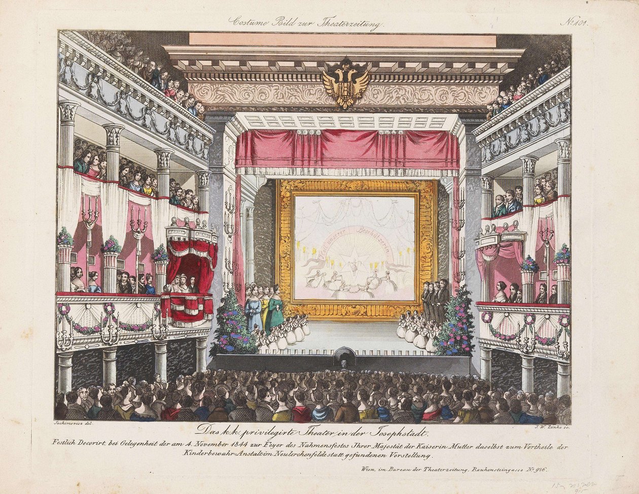 Het Theater in der Josefstadt, 1844 door Unbekannt