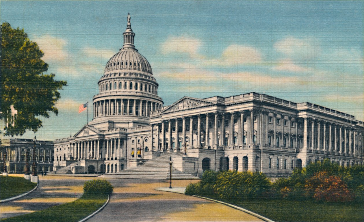 Het Capitool van de VS, Washington D.C., ca. 1940s door Unbekannt