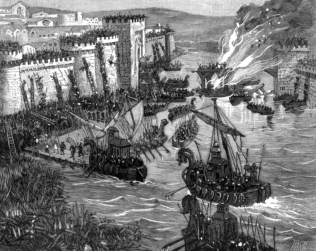 De Vikingaanval op Parijs, 885 1882-1884 door Unbekannt