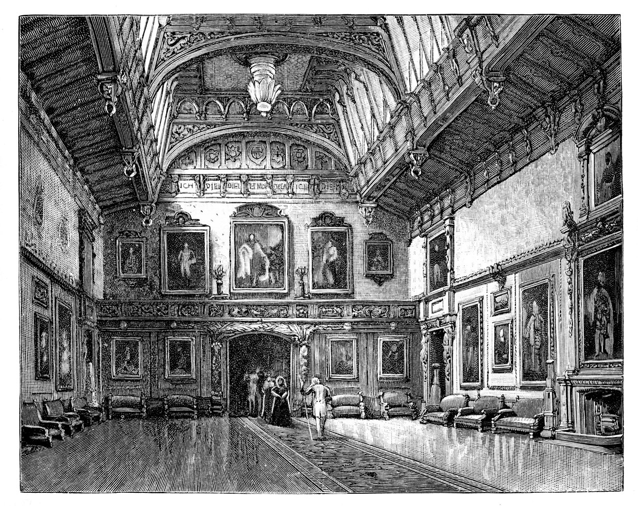 De Waterloo-kamer, Windsor Castle, ca. 1888 door Unbekannt