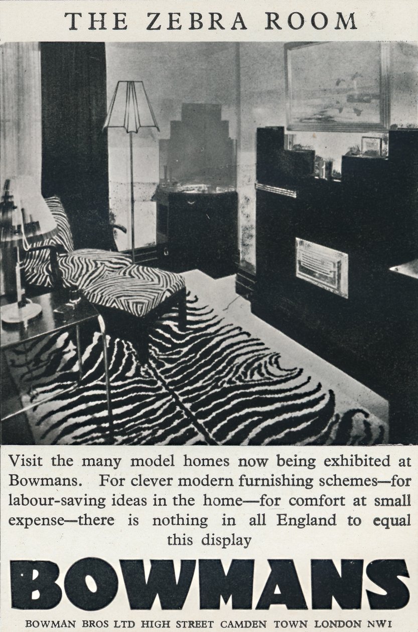 De Zebra Kamer - Bowmans, 1933 door Unbekannt