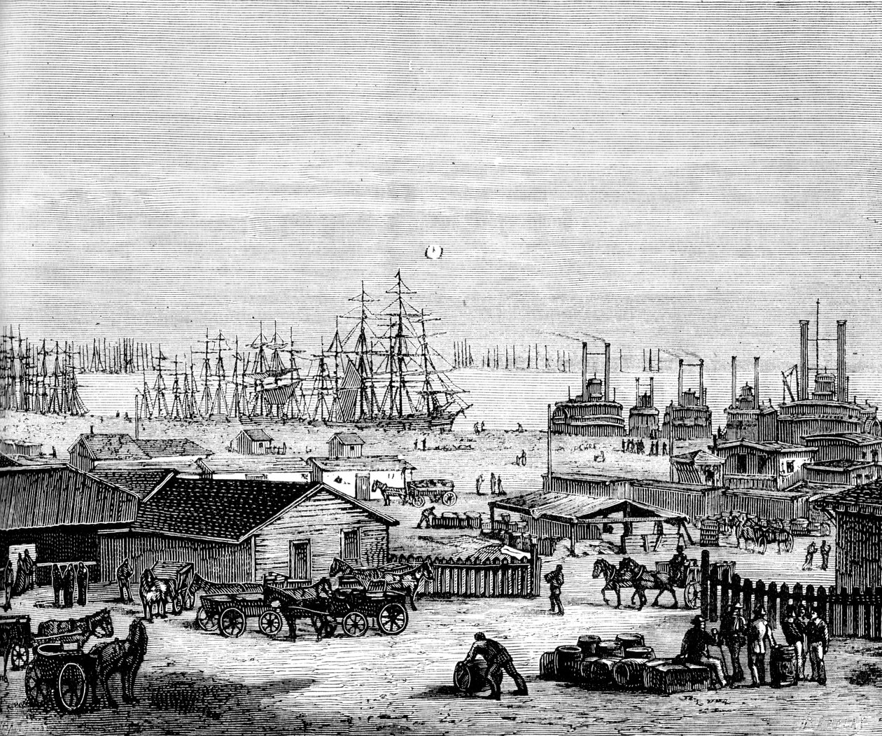 De oevers van de Mississippi, c1860s door Unbekannt