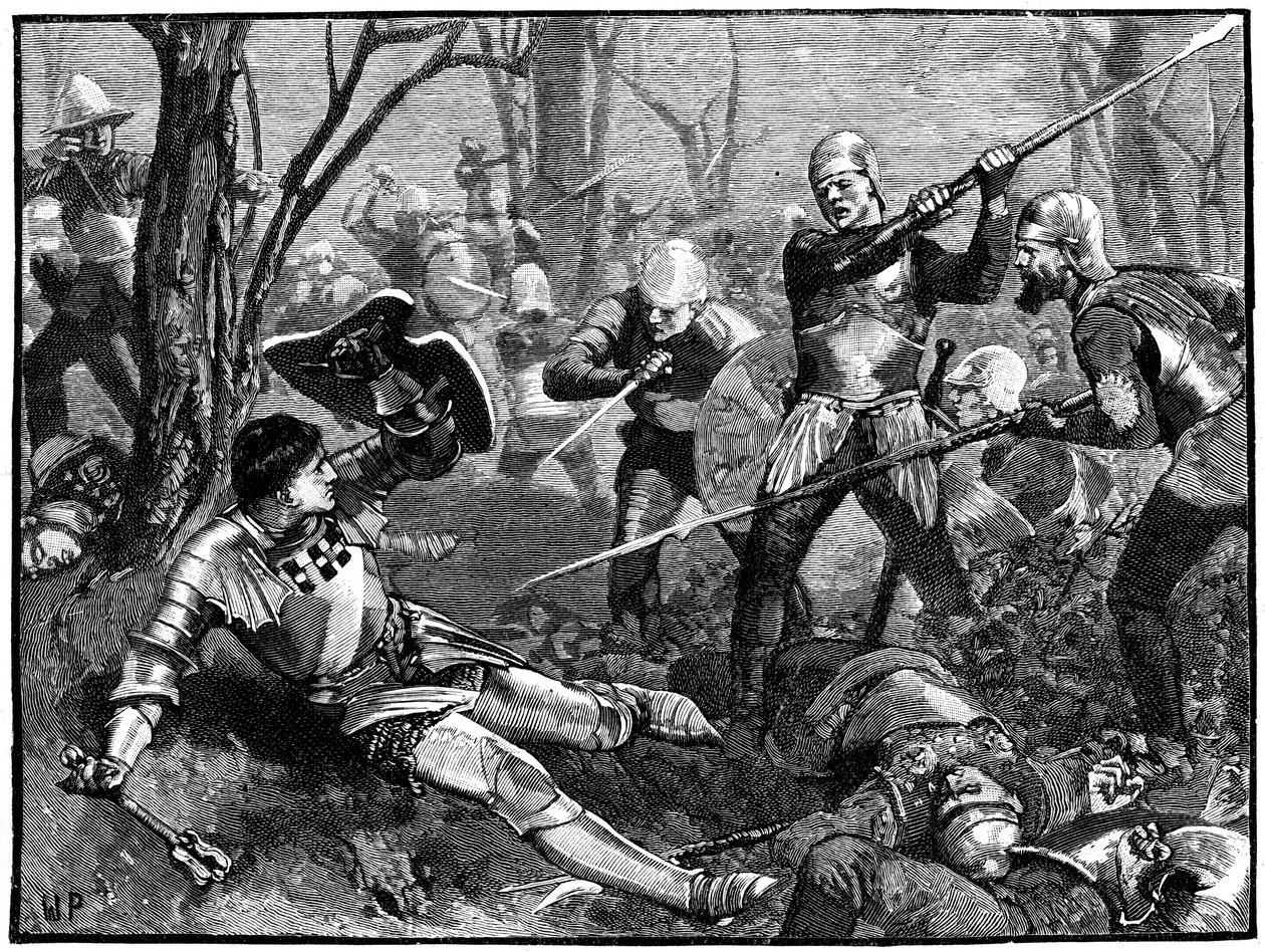 De dood van Warwick de Kingmaker, 1471, ca. 1880 door Unbekannt