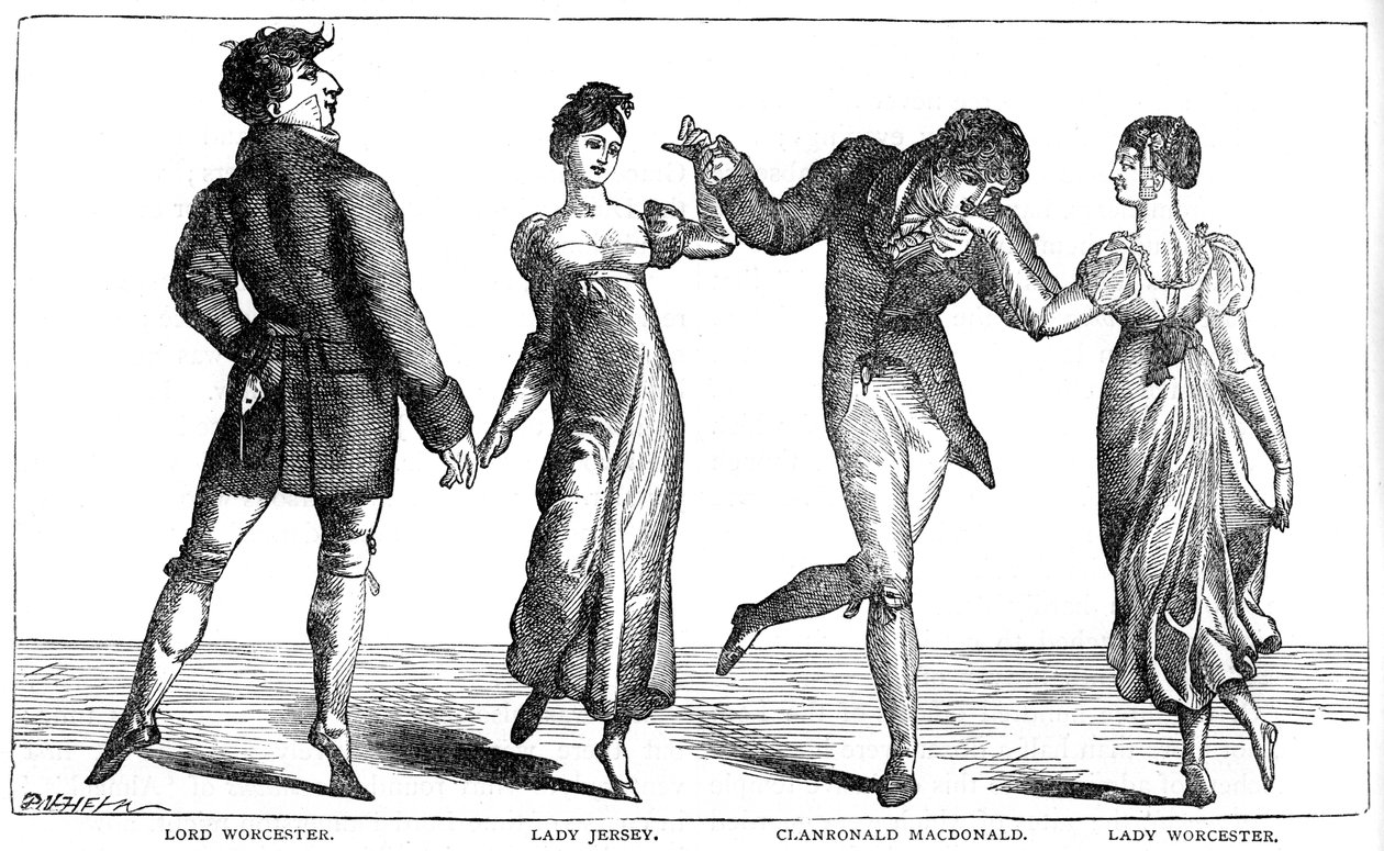 De eerste quadrille gedanst bij Almacks, 1891 door Unbekannt