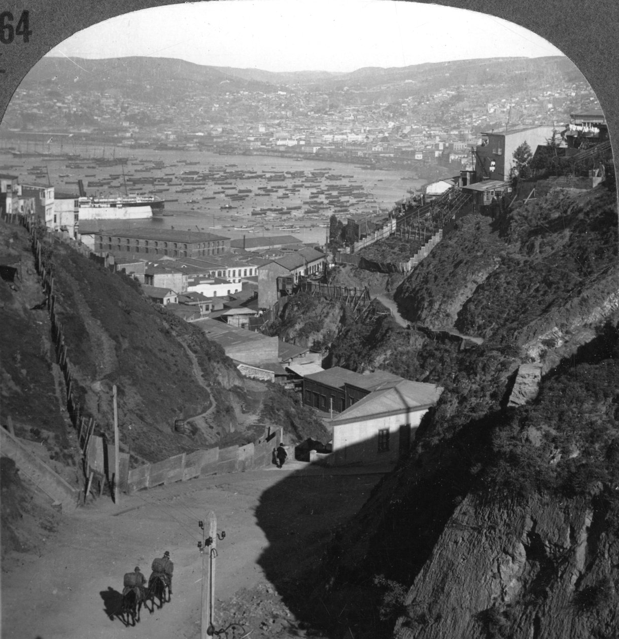 De haven en stad Valparaiso, Chili door Unbekannt