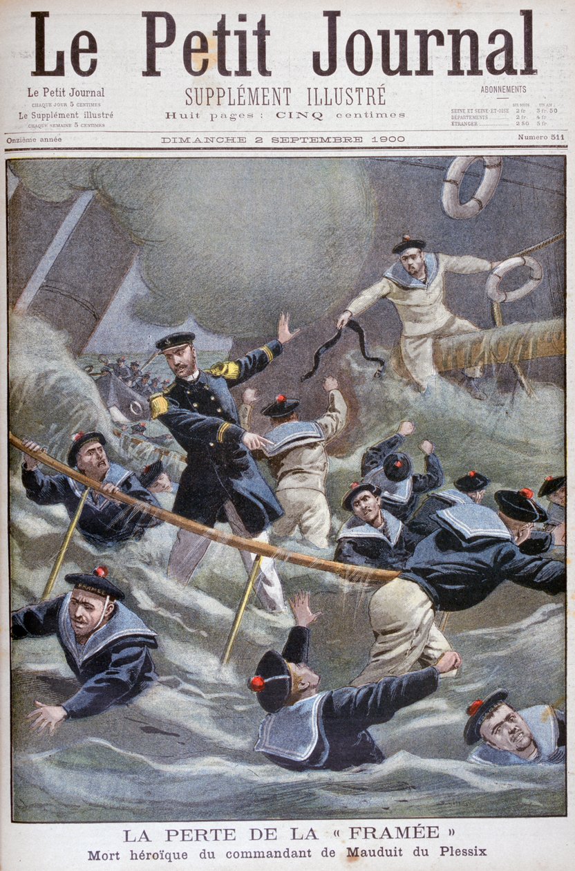 Het verlies van de Franse torpedobootjager Framee door Unbekannt