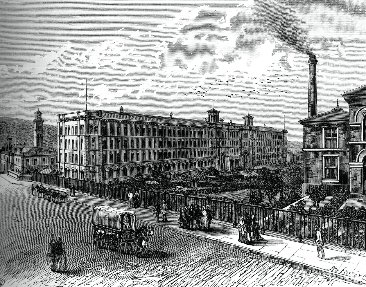 De molen in Saltaire door Unbekannt
