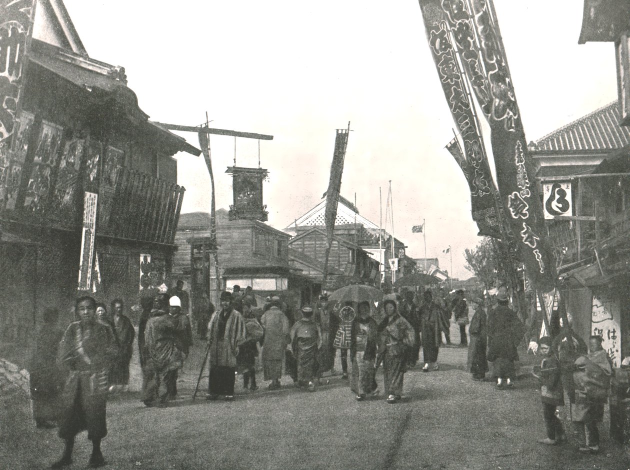 Theaterstraat, Yokohama, Japan, 1895 door Unbekannt