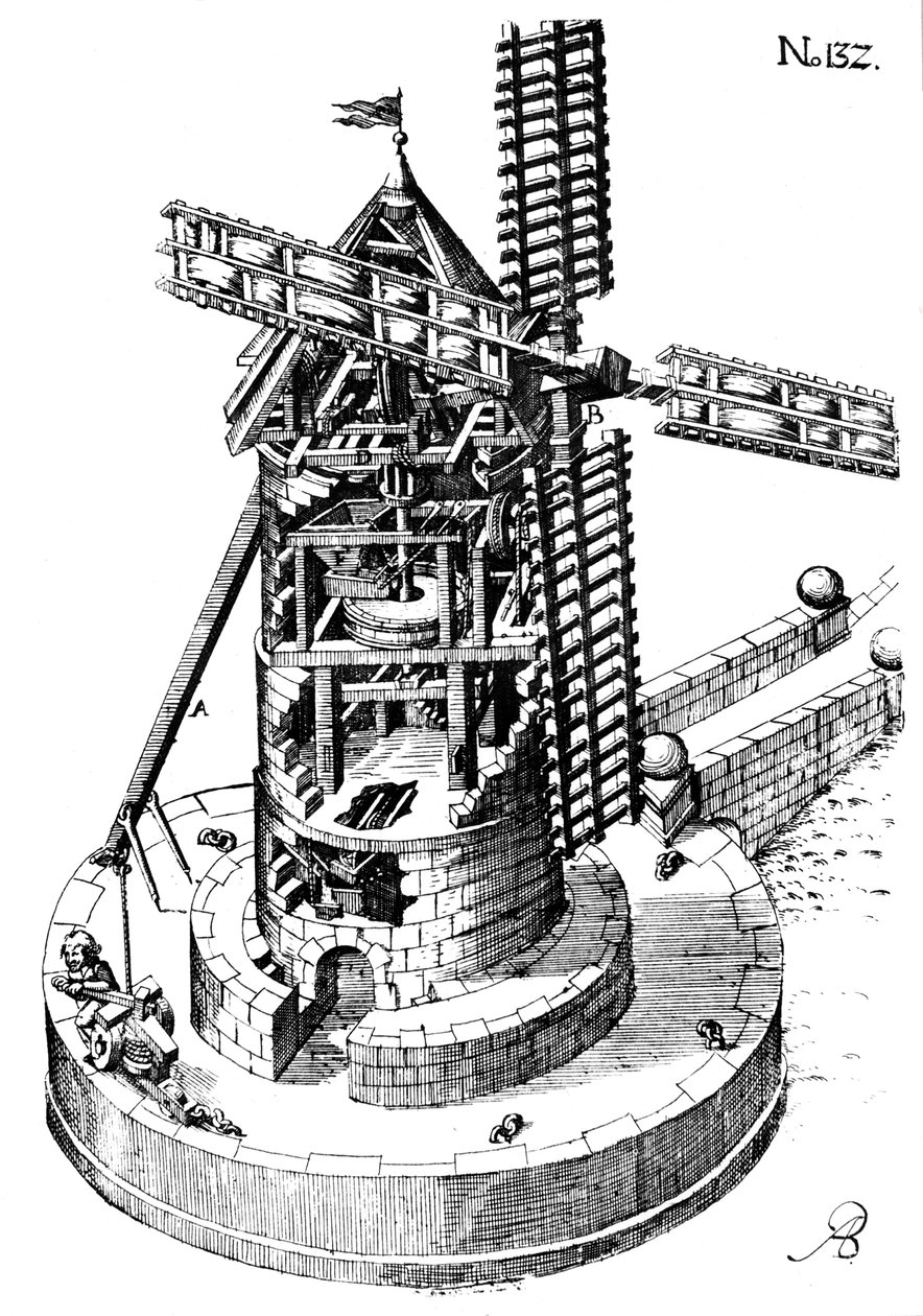 Torenvormige molen door Unbekannt