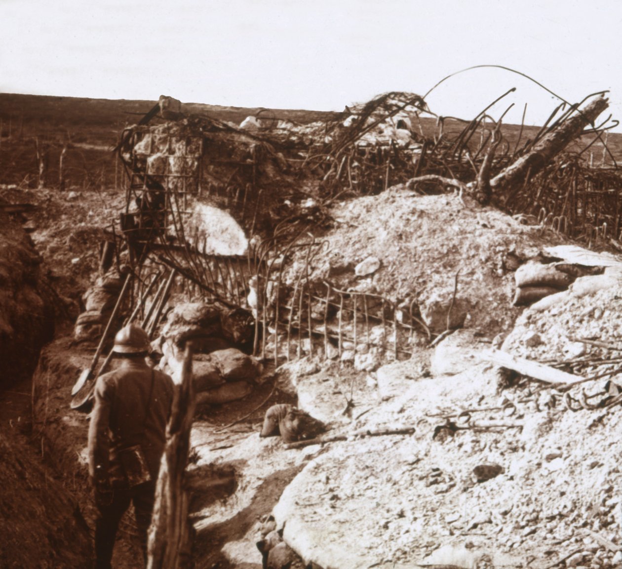 Loopgraven, Mont Haut, Noord-Frankrijk, ca. 1914-ca. 1918 door Unbekannt