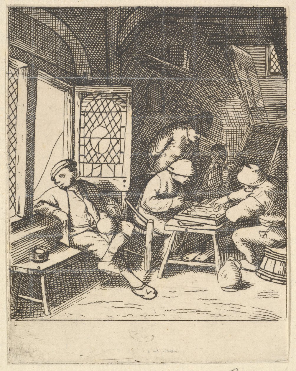 Tric Trac spelers, 1610-85 door Unbekannt