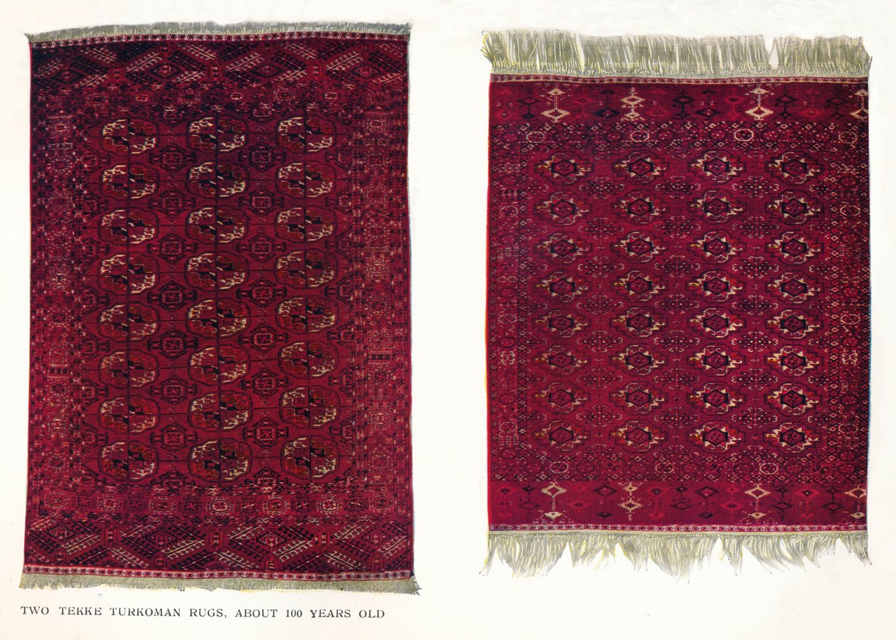 Twee Tekke Turkoman-tapijten, ca. 1800 door Unbekannt