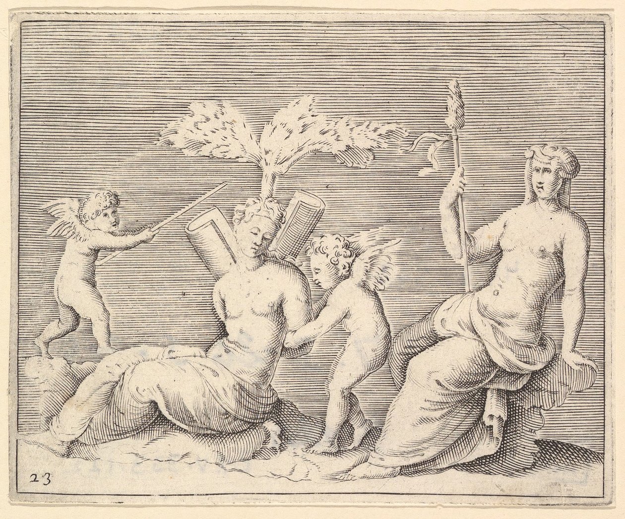 Twee vrouwen en twee cupido