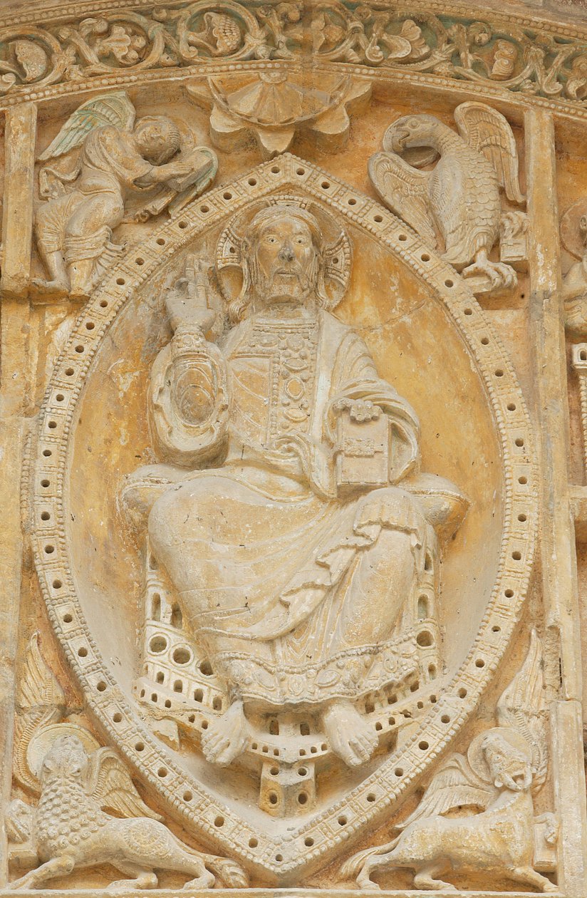 Timpaan. Sint-Pieterskerk Carennac Frankrijk door Unbekannt