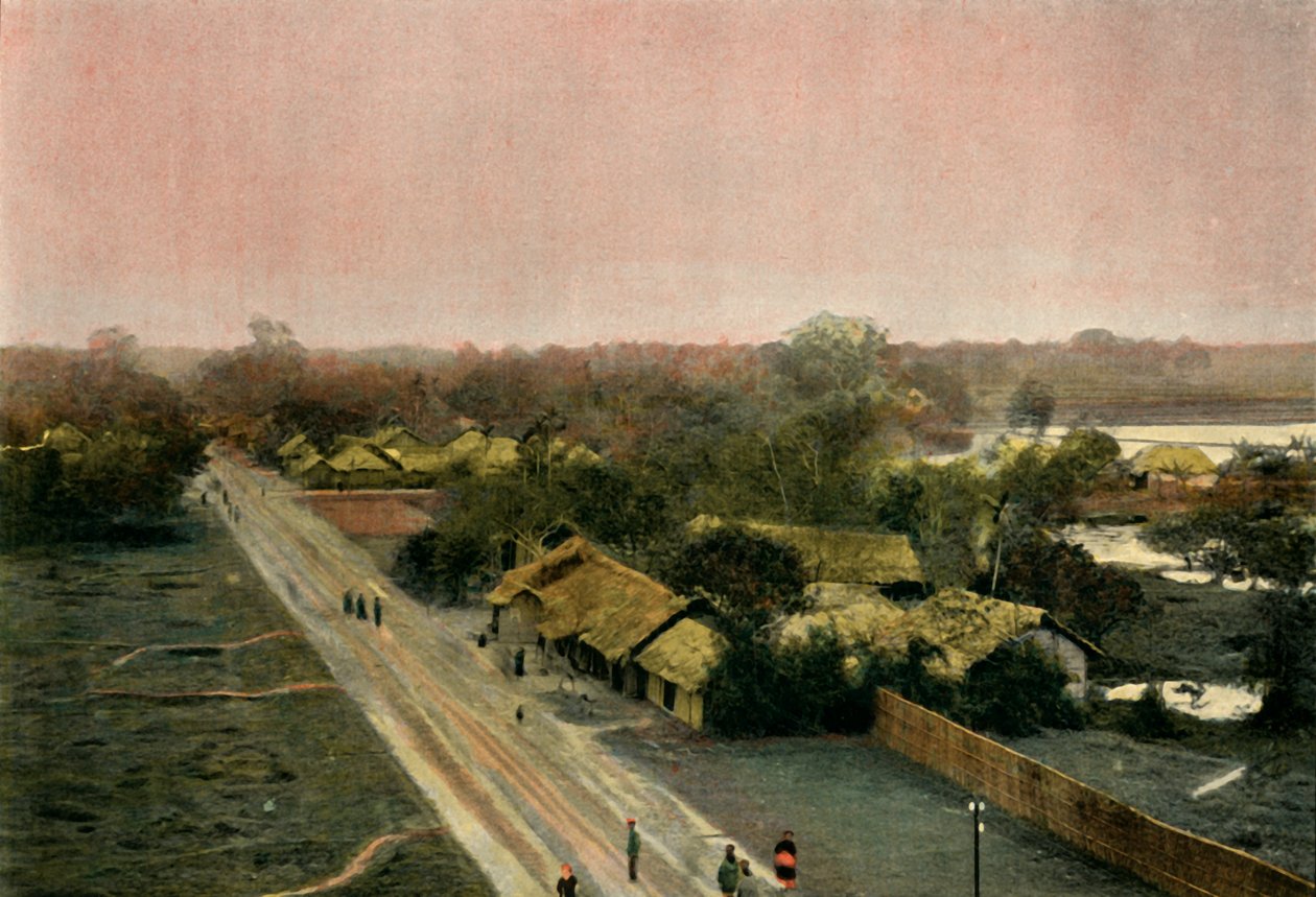 Un Village Tonkinois, Dorp in Tonkin, 1900 door Unbekannt