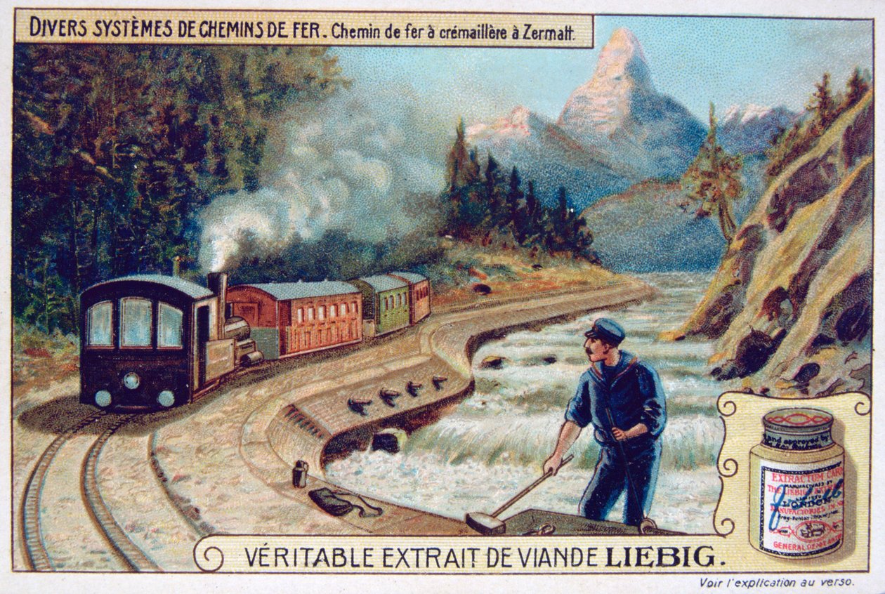 Verschillende systemen van spoorwegen, Zermatt, Zwitserland, c1900 door Unbekannt