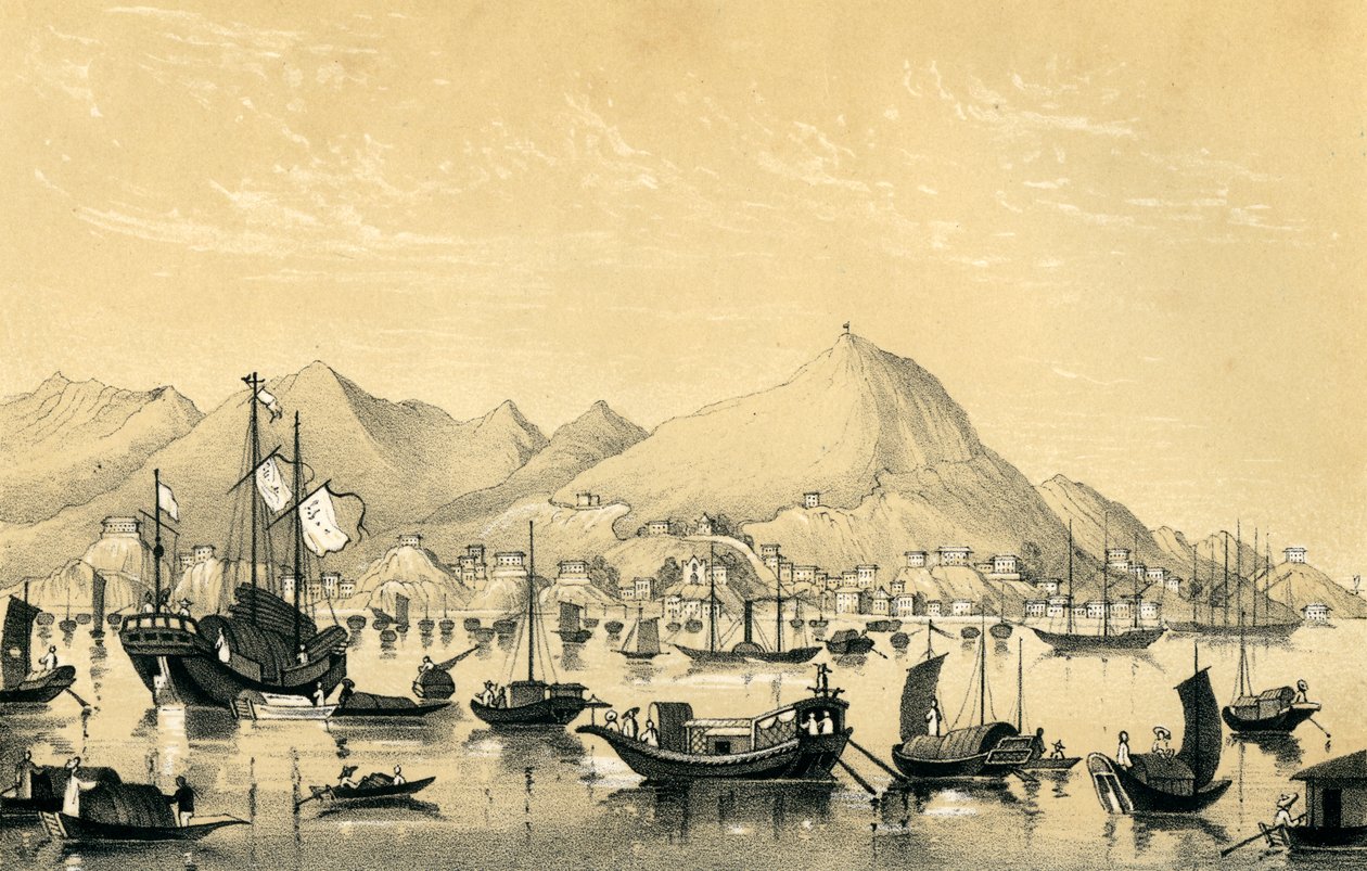 Victoria Town, Hong Kong Island, 1847 door Unbekannt