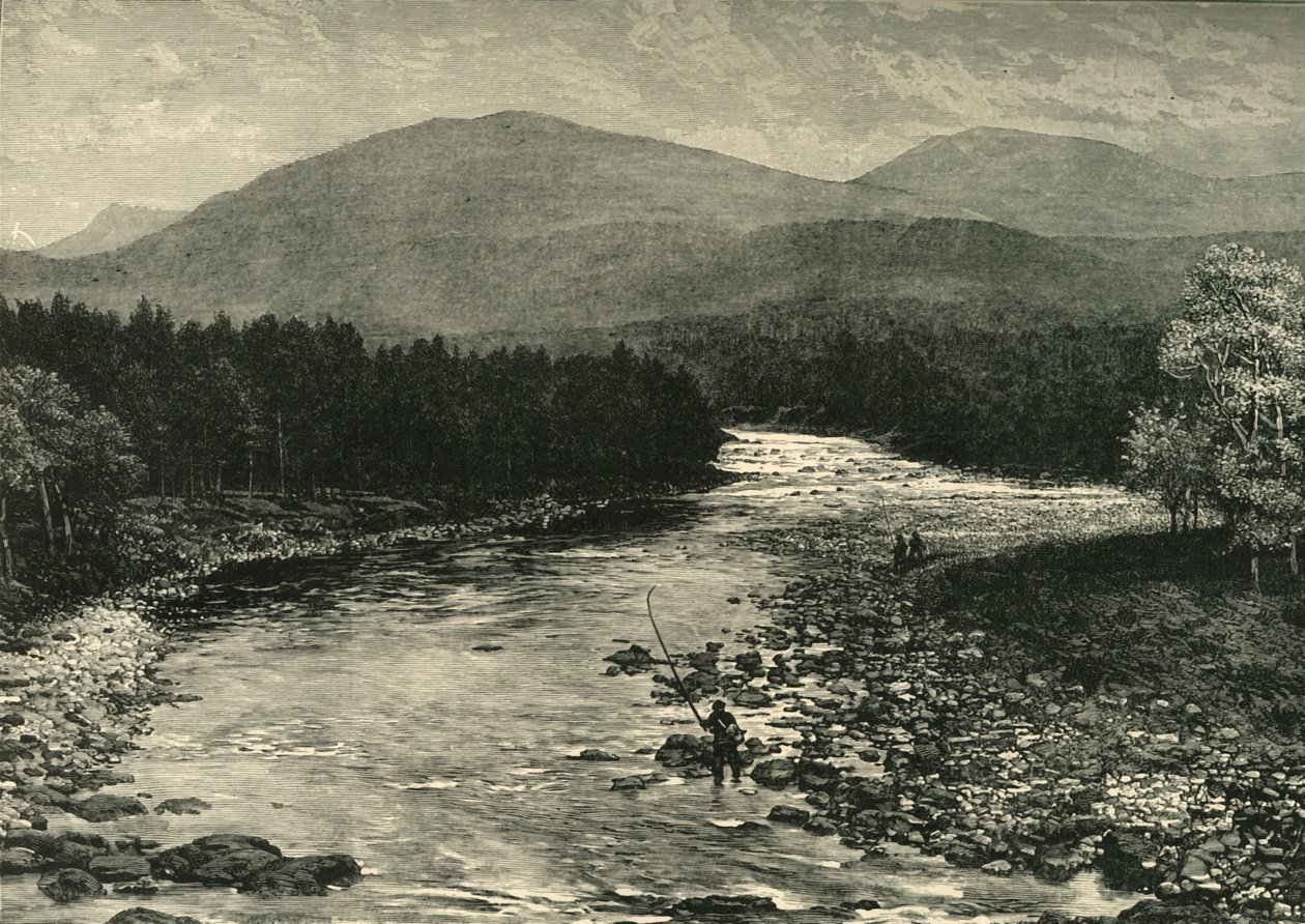 Uitzicht vanaf de Oude Brug, Invercauld, Braemar, 1898 door Unbekannt
