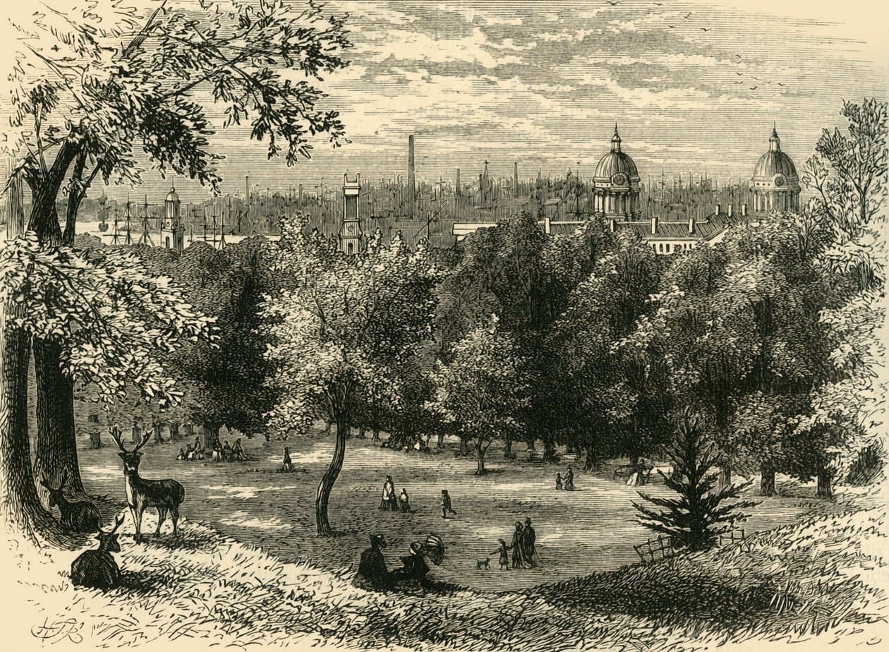 Uitzicht in Greenwich Park, c1878 door Unbekannt