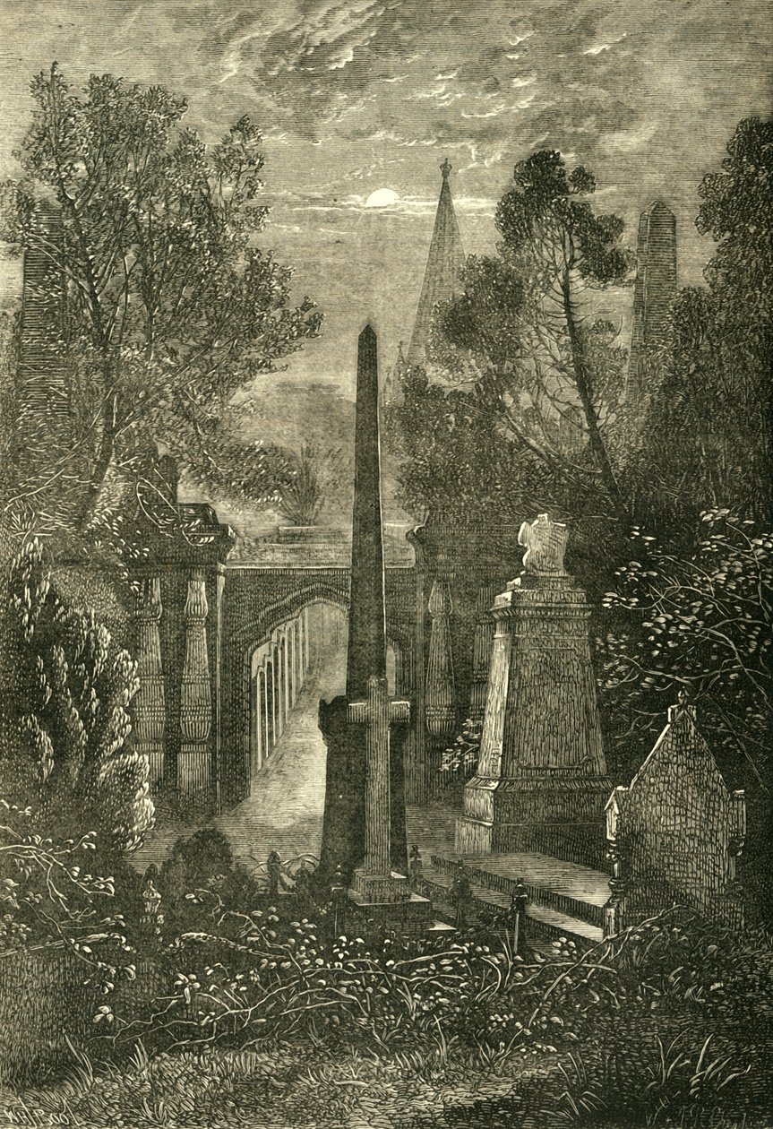 Uitzicht op Highgate Cemetery, c1876 door Unbekannt